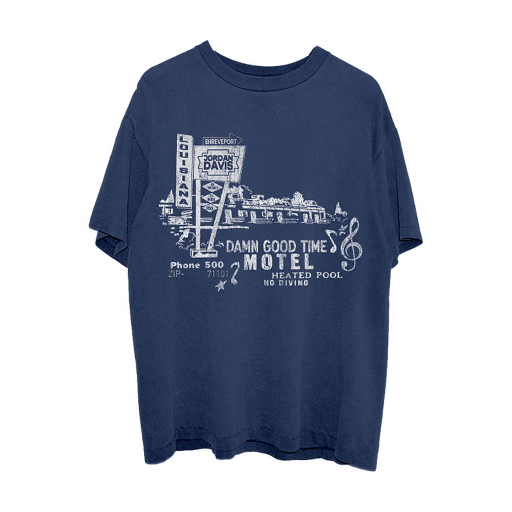 Damn Good Time Motel Navy T-Shirt Front